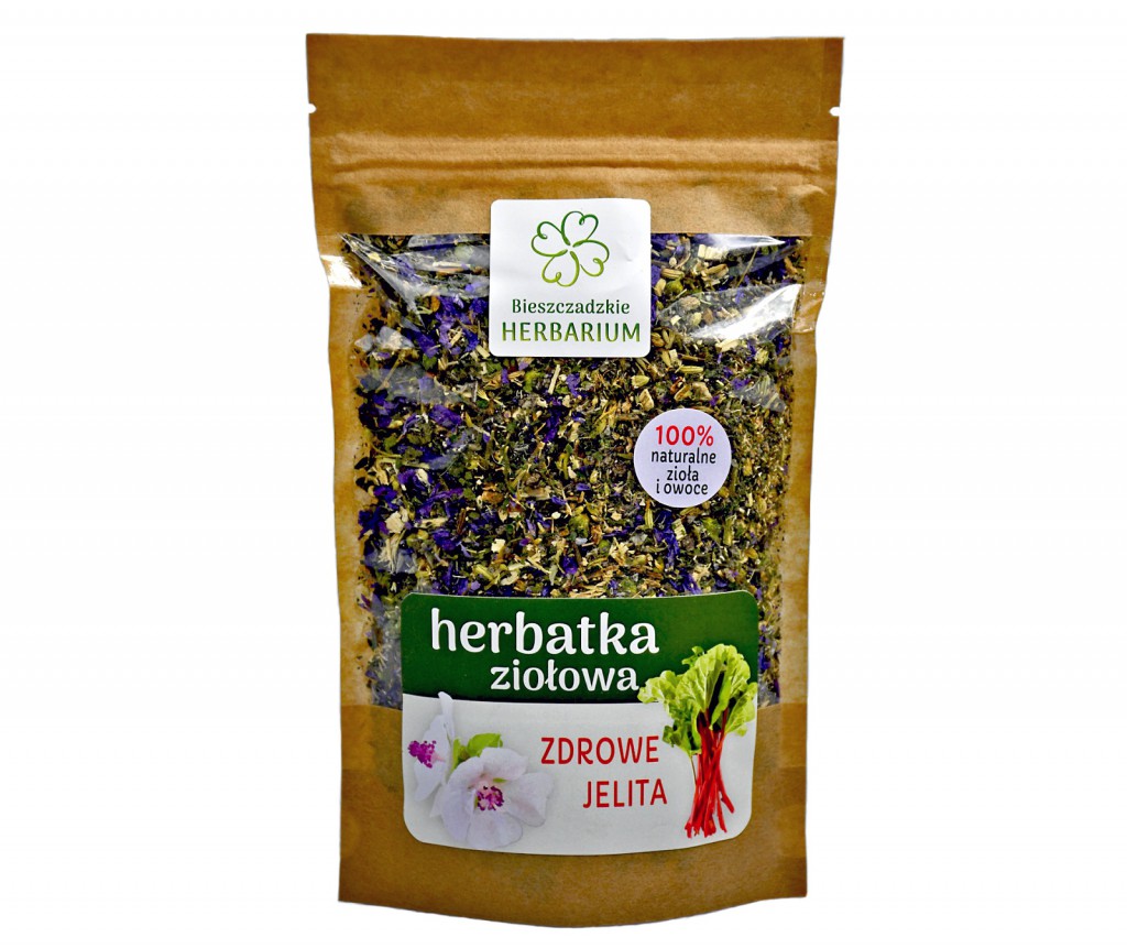 herbatka ziołowa zdrowe jelita, zioła na jelita, produkty żywność funkcjonalna, produkty zdrowa żywność